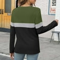 thumbnail image 5 of DondPO Womens Tops Women's Color Block Tunic Tops Casual Long Sleeve Shirts Round Neck Pullover Womens Dressy Tops Tops for Women Trendy Green L, 5 of 7