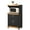 Black Beech, variant on Pemberly Row Wood Microwave Kitchen Cart with Open Storage in Black Beech