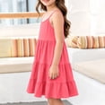 thumbnail image 5 of LEKWK Girls Tiered Casual Dress Sleeveless Spaghetti Strap Swing Sundress Lightweight Flowy Ruffle Dresses Summer Fashion Beach Vacation Boho Clothes 3-14Y, 5 of 8