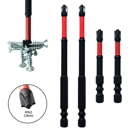 

Fule 4pcs Magnetic Special Slotted Cross Screwdriver Bit for Electrician FPH2