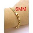 thumbnail image 1 of 6mm Stainless Steel Bracelet 18K Gold Plated Jewelry Tiffani Style Curb Chain 8", 1 of 6