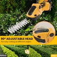 thumbnail image 3 of 390W Handheld 2-in-1 Hedge Trimmer, 15,000 RPM, 24V Battery-Powered Cordless Grass Cutter with Two Batteries and Charger for Garden and Lawn Maintenance, Yellow, 3 of 10
