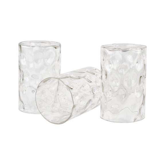 Kira Home Armada II 7" Glass Shades, Hammered Replacement Glass, 1-5/8" Fitter Opening for Threaded Medium Base Socket
