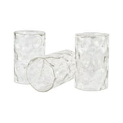 Kira Home Armada II 6.5" Glass Shades, Clear Hammered Replacement Glass, 1.75" Fitter Size, 6.5" x 4", 3-Pack