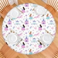 thumbnail image 2 of Princess Castle & Unicorn Pattern Round Fitted Tablecloth with Elastic Edge,Dining Table Cover Waterproof,Outdoor Round Tablecloth for Camping,Dining,Indoor and Outdoor, 2 of 7