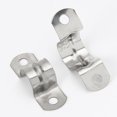 thumbnail image 2 of shiyou-50PCS M10 Stainless Steel Rigid Pipe Strap Clamp Metallic Heavy Duty Pipe Fastening Bracket 2 Hole U Bracket Pipe Clamp for Boat Rack PVC Pipe Awning Fixing, 2 of 4