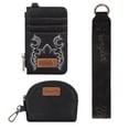 thumbnail image 4 of Wrangler Women's Western Dual Pouch Wristlet Wallet - Stylish Keychain Credit Card Holder, Black, 4 of 7