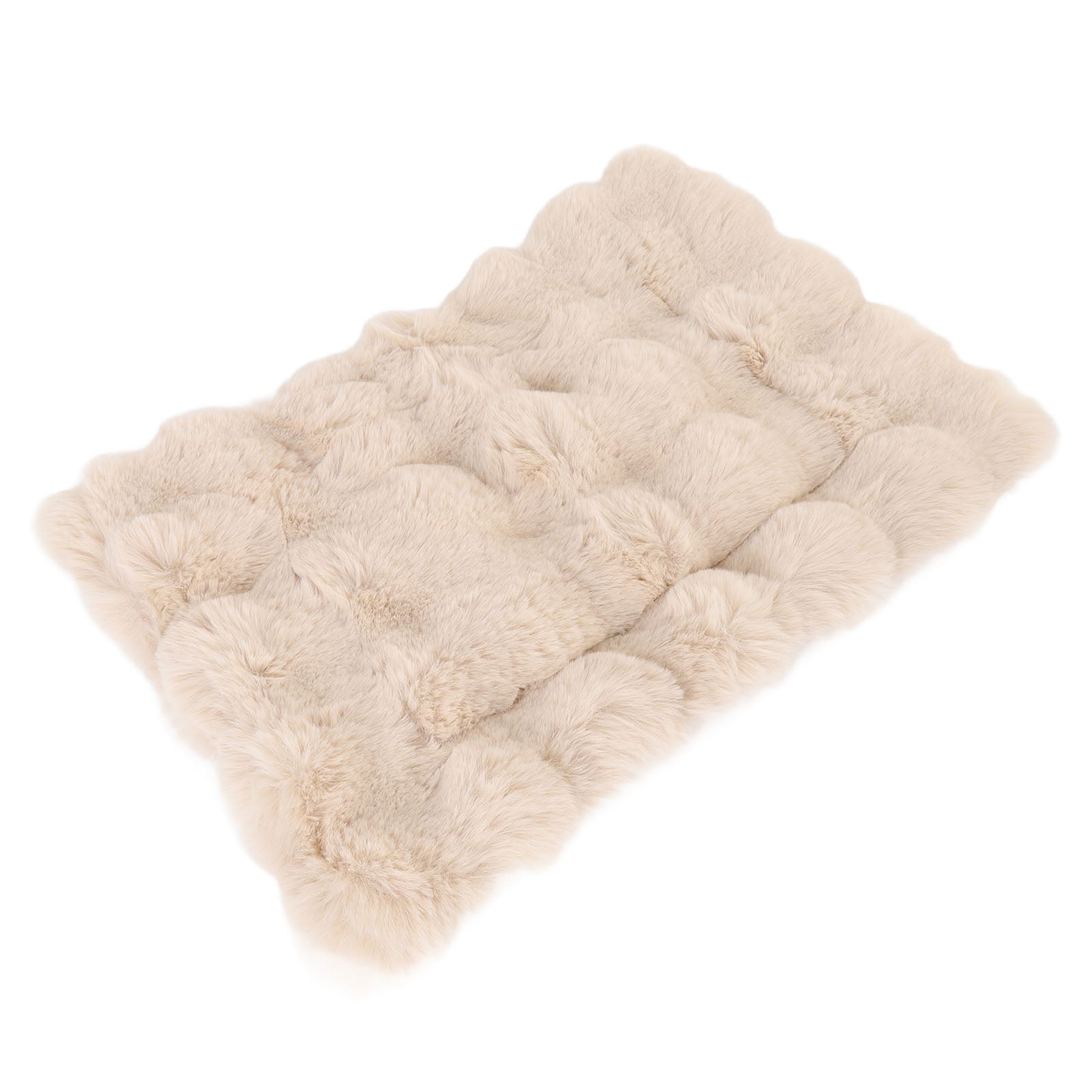 BIMZUC Fluffy Pet Bed Mat Ultra Soft Keep Warm Plush Dog Kennel Crate Pad for Dogs Cats S 13.38 x 19.29 in