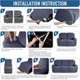 thumbnail image 7 of Stretch Recliner Sofa Covers for Reclining Couch, Jacquard 3 Seat Furniture Protector with Elastic Bottom for Kids and Pets (Grey), 7 of 7