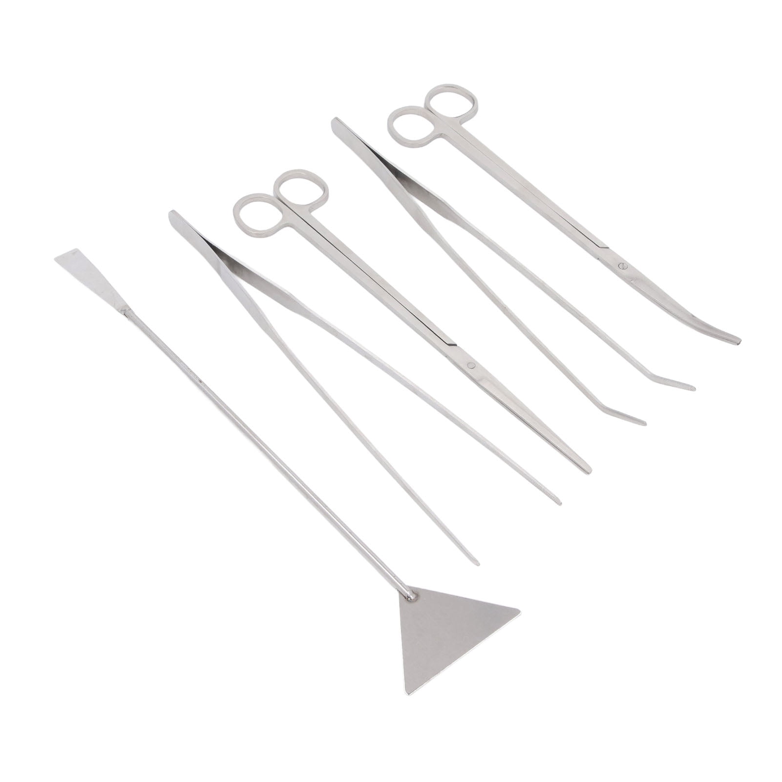 Aquascaping Tool Kit Stainless Steel Aquarium Fish Tank Plant Tweezers Scissors 5-Piece Cleaning Set Portable Accurate Operating Maintenance Accessories (14.96 in / 38 cm)