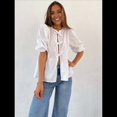thumbnail image 4 of Blusa Peplum Y2K para Mujer, de Corta Abullonada, con Lazo, para Salir de Verano, Blusa Babydoll. XL, 4 of 10