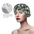 thumbnail image 2 of Kdxio Fun Panda Playing With Bamboo Leaves Print Shower Cap for Women,Elastic and Reusable,Double Waterproof Layers Bathing Hat, 2 of 6