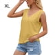 thumbnail image 1 of Camiseta de mujer Sexy Hollow Lace Manga corta Cuello en V Top informal suelto, Amarillo, XL Kearding AP001247-08, 1 of 7