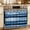 Lake Blue Gray White, variant on Minimalistic Checkered Beige Rural Style Oven Skirt Curtain 30"Wx21.5"L, Waterproof Ruffled Stove Cover Skirt with 8 Ribbon Ties, Decorative Oven Door Curtains for Kitchen Dishwasher Cabinet