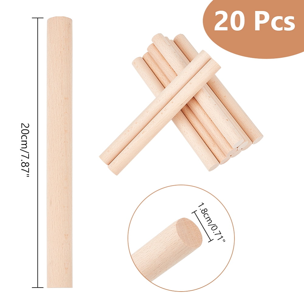 Wood Craft Sticks Column Bisque 20x1.8cm DIY