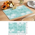 thumbnail image 6 of Tropical Palm Tree Placemats Set of 12 Turquoise White Plants Coastal Leaf Beach Place Mats Indoor Wipeable Table Mats Washable Cloth Dining Table Placemats for Kitchen Holiday Party Decor 13x19 Inch, 6 of 9