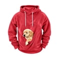 thumbnail image 4 of Wovilon Men's Pet Pouch Hoodie, Long Sleeve Pullover with Kangaroo Pocket and Drawstring, Loose Fit Solid Color for Fall Winter, 4 of 6