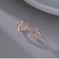 thumbnail image 5 of 925 Sterling Silver Green Love Clover Hoop Earrings for Women Teens Irish Shamrock Huggie Earrings for Summer, 5 of 12