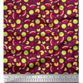 thumbnail image 1 of Soimoi Cotton Cambric Fabric Lemon Slice,Cherry & Watermelon Fruits Printed Fabric 1 Yard 42 Inch Wide, 1 of 1