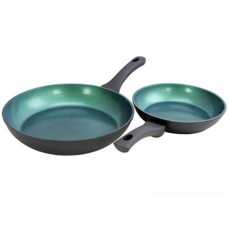 Gibson Home Equinox 2 Piece Ceramic Non-Stick Fry Pan Set in Matte Charcoal Gr
