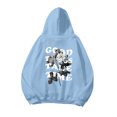 thumbnail image 7 of Hpapadks Hoodie for Men Oversize Hoodies Pullover with Vintage Flower Letter Print Lightweight Mens Sweatshirts, 7 of 7