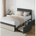 thumbnail image 1 of Bed Frame with Headboard & 2 Storage Drawers, Upholstered Full Platform Bed Mattress Foundation with Steel Slats Support, Spacious Under-Bed Storage, No Box Spring Needed, 1 of 5
