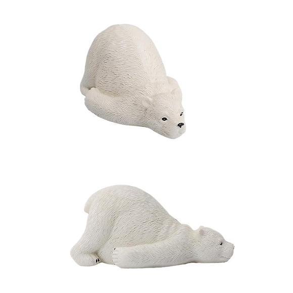 White Polarbear Toilet Bolt Covers Decorative Toilet Bolt Caps Resin Figure for Floor Toilet Bedroom Bathroom, Toilet Replacement Parts