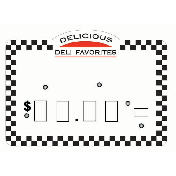 HUBERT® Plastic Pricing Dial Tag with Delicious Deli Favorites Imprint - 2 7/8"H x 4"L