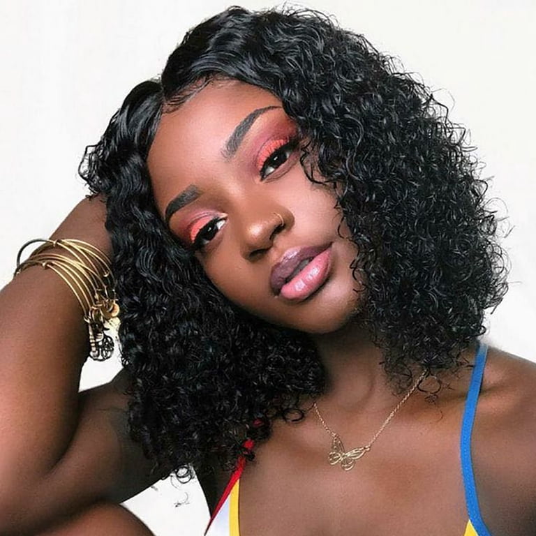 13x4 Bob Water Wave lace Front Wigs Human Hair Pre Plucked  display picture 3