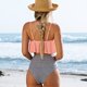 thumbnail image 2 of Bikini de talle alto con volantes para mujer, traje de baño de dos piezas, traje de baño fruncido Xemadio WRHS-92-1, 2 of 4
