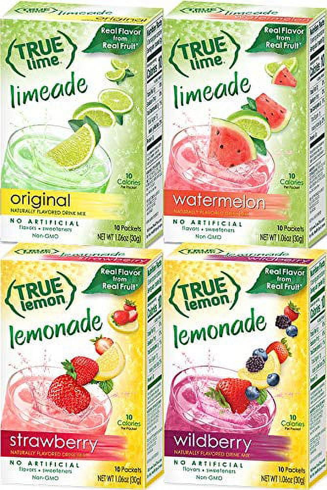 TRUE CITRUS Drink Mix Variety Pack, Strawberry Lemonade, Wildberry