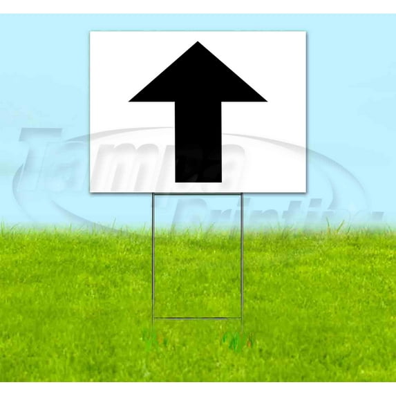 Arrow Up (18" x 24") Yard Sign, Includes Metal Step Stake