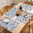 thumbnail image 5 of Spring Floral Placemats Set of 1, Dark Blue Flower Green Leaves Watercolor Farmhouse Non-Slip Place Mats Washable Table Mats for Kitchen Dining Table Decorations Indoor/Outdoor, 5 of 9