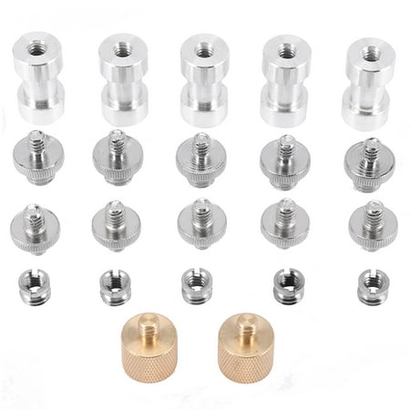 

22Pack Camera Screw Adapter 1/4 to 1/4 Screw 1/4 to 3/8 Tripod Screw Adapter Converter Brass Screw Adapter Spigot Screw Mount Set for Camera Tripod Monopod Ballhead Flash Light