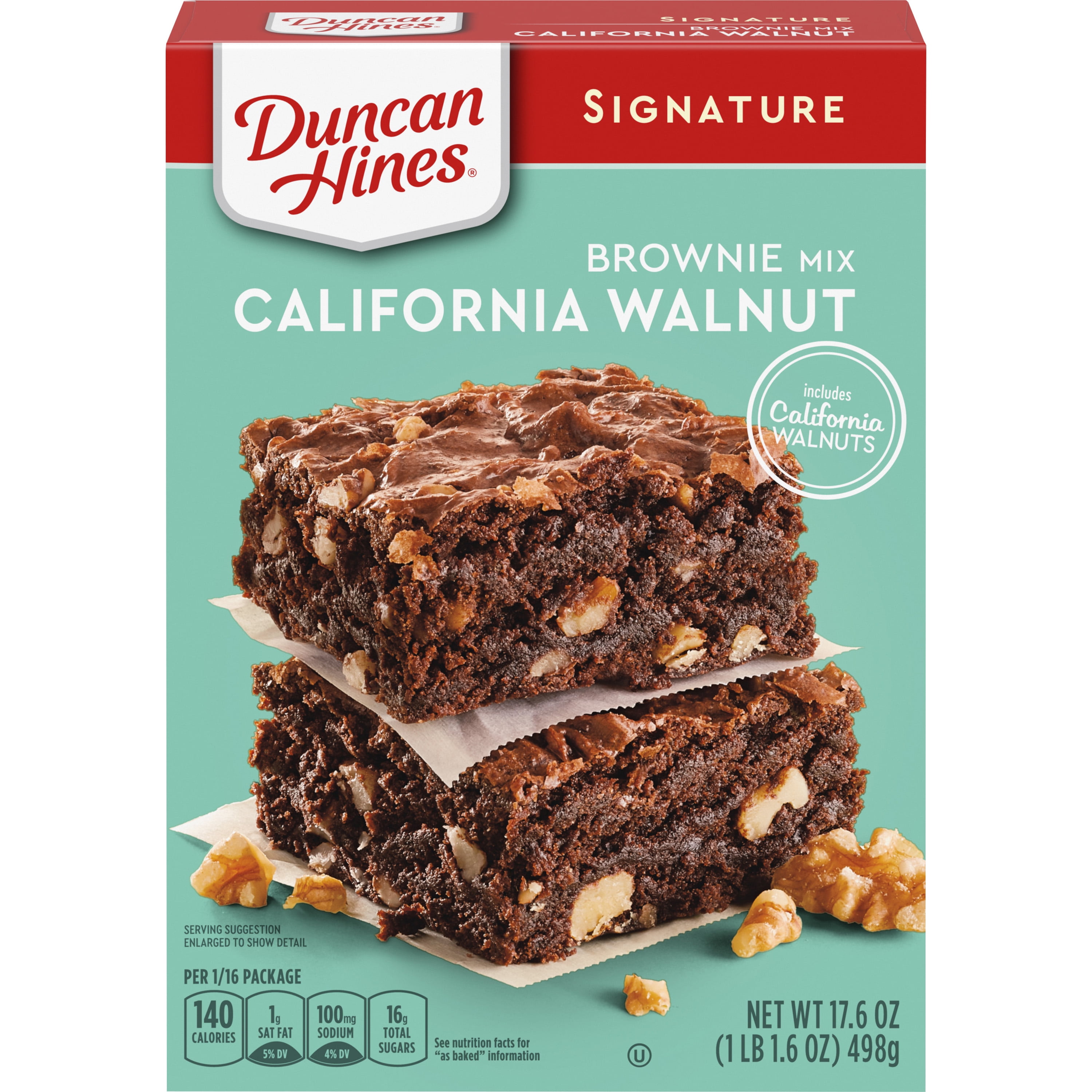 Duncan Hines Decadent California Walnut Brownie Mix 17.6 oz. Box