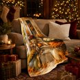 thumbnail image 3 of Autumn Porch Harvest Display Pumpkin Wreath, Cozy Friendship Quote Scene, Warm Flannel Blanket for Living Room and Reading Nook, Art Lovers Thanksgiving Gift, Artistic Home Decor, 3 of 9