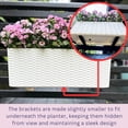 thumbnail image 4 of Deck Railing Planter Box   Pack)  Rectangular Window Flower Boxes with Bracket  Self Watering System Hanging Planter Box for Outdoor Plant Container Herb Rail Fence Balcony, 4 of 9