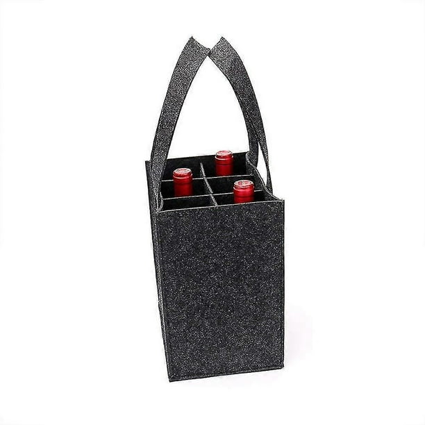 Felt Bag With , Bottle Bag For Travel Beach , Reusable Washable With Detachable Dividers (6 Bo