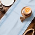 thumbnail image 4 of Light Blue Grid Short Table Runner 60 Inches Long,Modern Simple Striped Check Texture Cotton Linen Table Runners Dresser Scarves,Fabric Tabletop Scarf Furniture Cover for Home Dinner Party 13"x60", 4 of 9