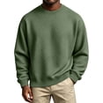 thumbnail image 2 of Men's Sweatshirt Solid Color Casual Loose Round Neck Sweatshirt Fall Winter, 2 of 8