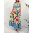 thumbnail image 3 of Musuos Women’s Summer Bohemian Style Long Dress Sleeveless Square Neck A-line Flowy Beach Dress, 3 of 6