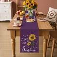 thumbnail image 2 of Purple Sunshine Sunflower Table Runner 36 Inches Long Farmhouse Dress Scarves, Pastoral Bees Farmhouse Floral Dining Tablerunner for Coffee Table/Kitchen Island/Party Décor, Small 13" x 36", 2 of 8