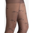 thumbnail image 2 of Joyspun Women's Love Words Sheer Black Tights, 1-Pack, Sizes S-XXL, 2 of 3