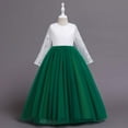 thumbnail image 4 of HBYJLZYG Tulle Dress, Children Dress Crew Neck Lace Long Sleeve Ankle Length Princess Dresses For Girls 3-12 Years, 4 of 6