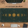 thumbnail image 3 of Dark Academia Mousepad Forest Green XXL Desk Mat Gold Moon Phases Large Extended Mouse Pad Gaming Laptop Keyboard and Mouse Mat Desk Pad, Non-Slip Rubber Base with Stitched Edges, 31.5x15.75 in, 3 of 6