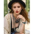 thumbnail image 7 of Wearlizer Leather Band Compatible with Apple Watch Band Women 38/40/41/42/44/45/49mm, Boho Western Vintage Turquoise Ethnic Antique Style Strap for iWatch Series Ultra 2 SE 9 8 7 6 5 4 3 2 1, 7 of 7