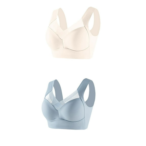 Cavosen Plus Size Bras for Women Wireless Bras Push Up Lightly Padded Solid Stretch Bralettes Wide Straps Breathable Tshirt Everyday Underwear