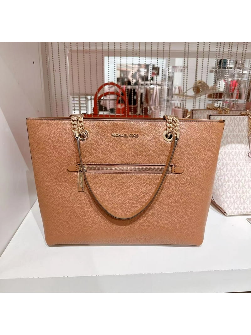 MICHAEL KORS 35F2GTTT2L Jet Set Medium Pebbled Leather Chain Tote