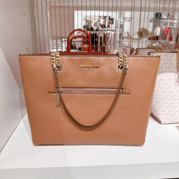 MICHAEL KORS 35F2GTTT2L Jet Set Medium Pebbled Leather Chain Tote
