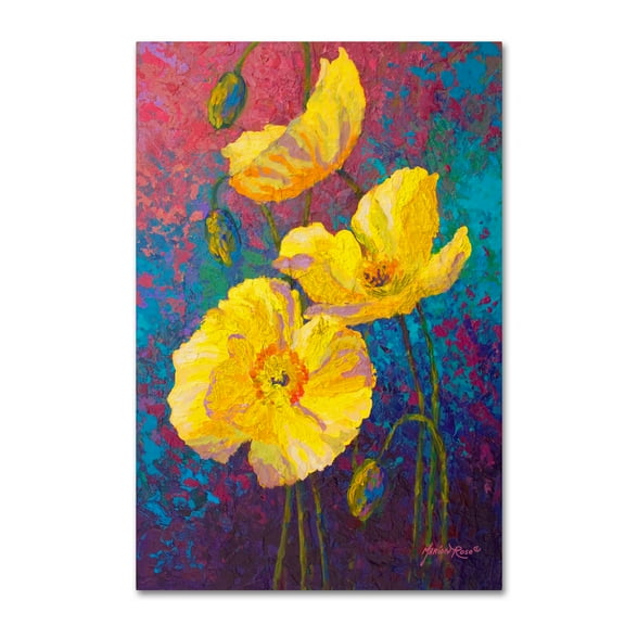 Trademark Fine Art 'Yel Poppies' Canvas Art by Marion Rose